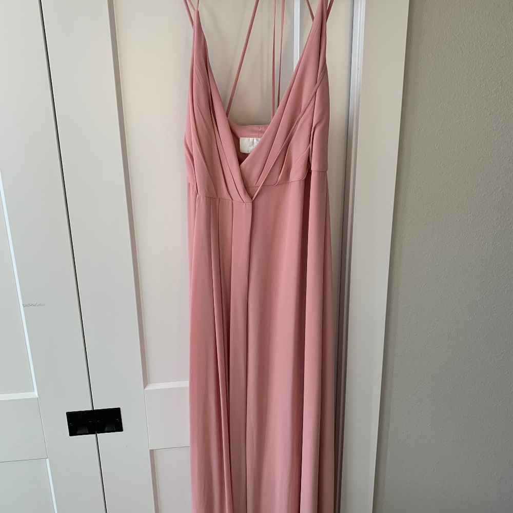 Long wrap bridesmaid dress
